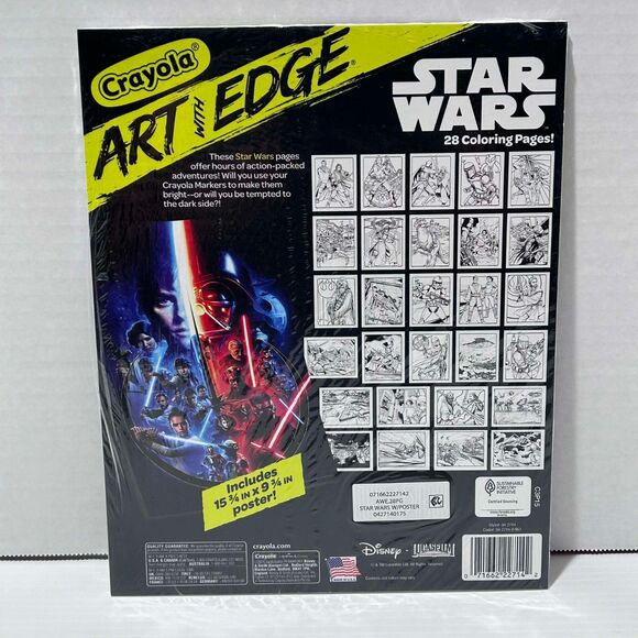 NEW Crayola Art With Edge Star Wars Coloring Book (28 Pages 1 Color Poster) Gift - Picture 4 of 7